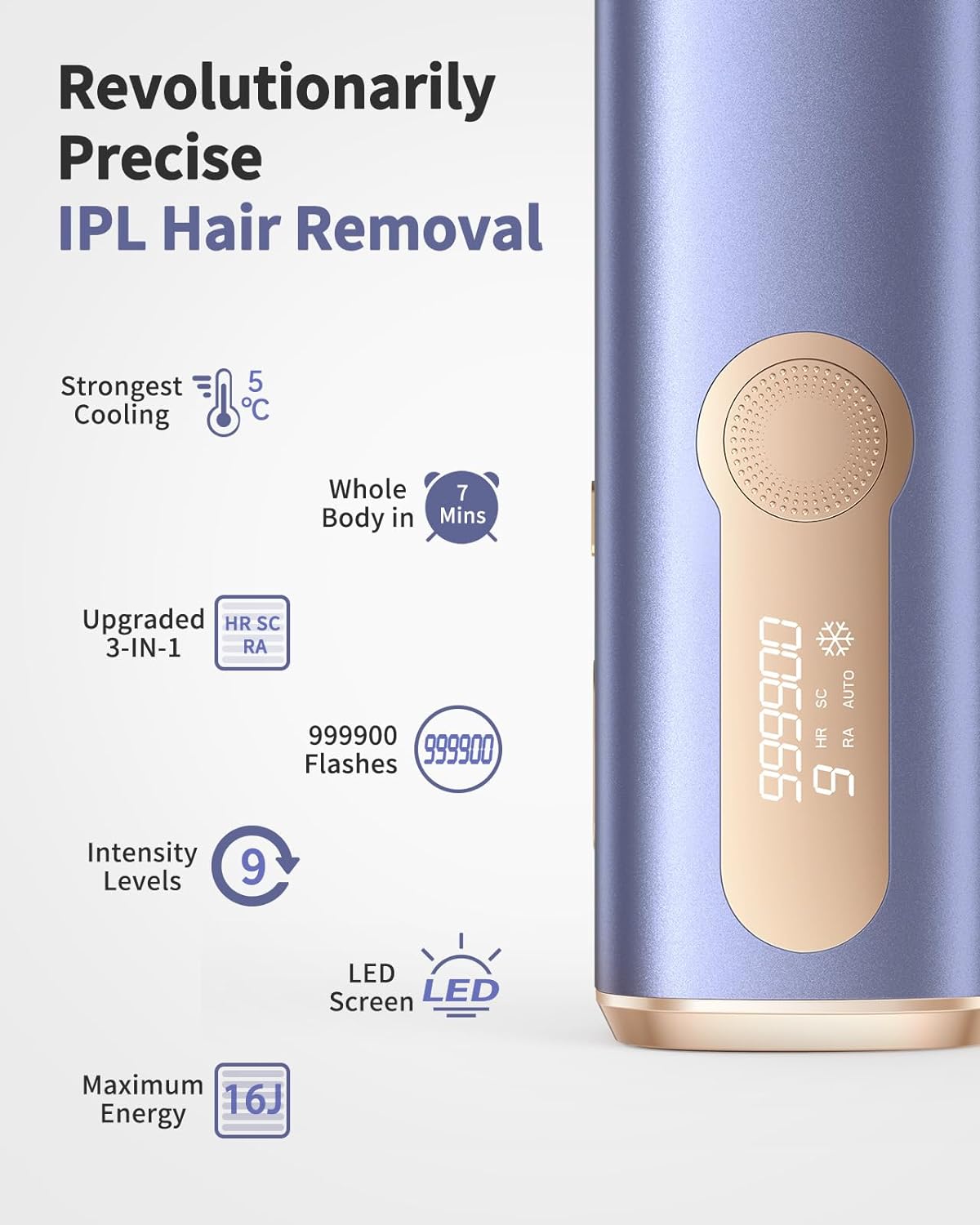 999900 Laser IPL Ice Colding Painless Epilator 3IN1 - Flares